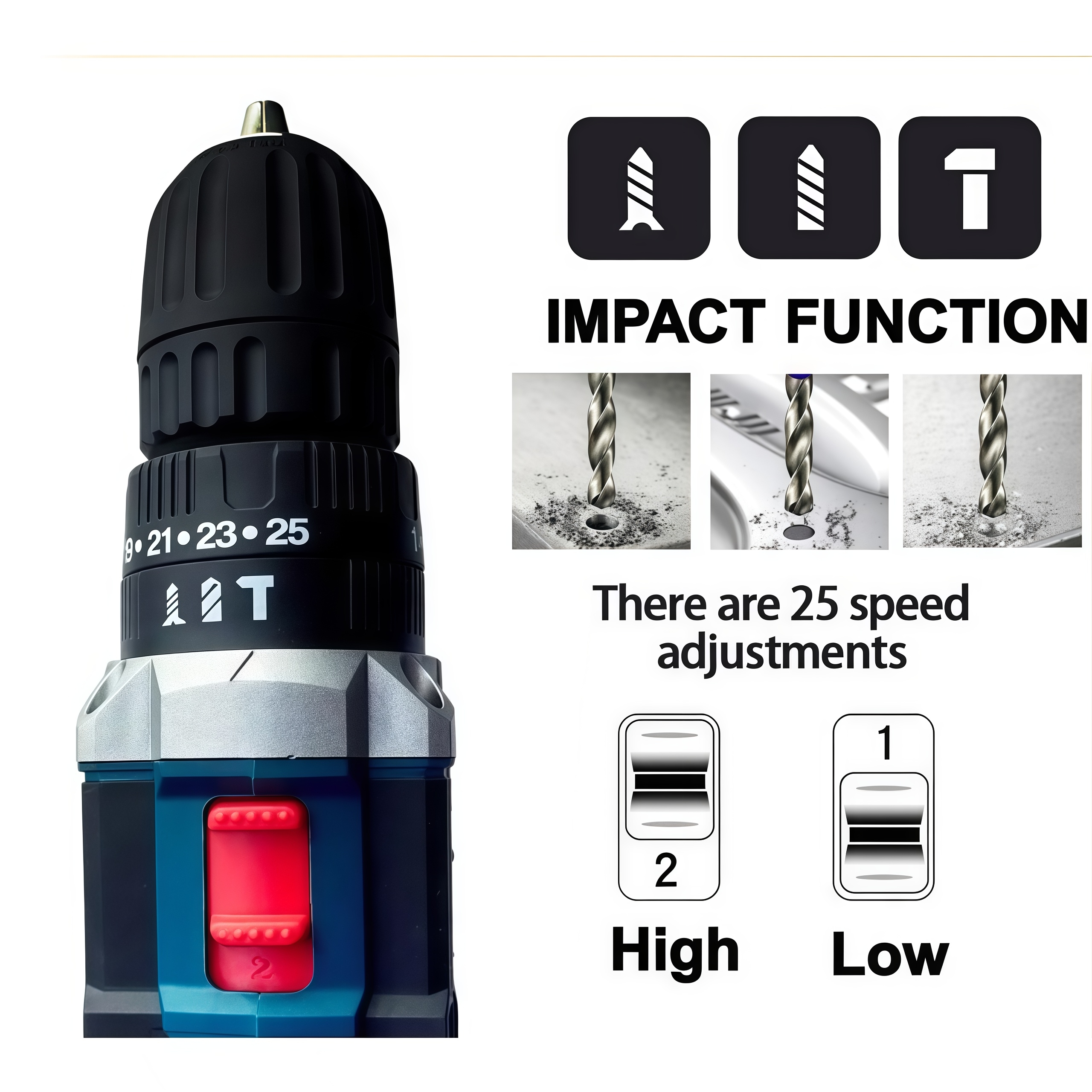 Cordless electric drill DF330 HP331 multi-function electric drill ...
