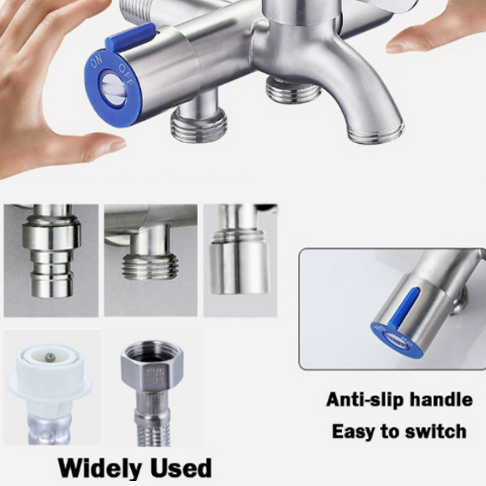 SUS 304 Three Tap Multifunctional Stainless Steel Faucet Three Way Tap ...