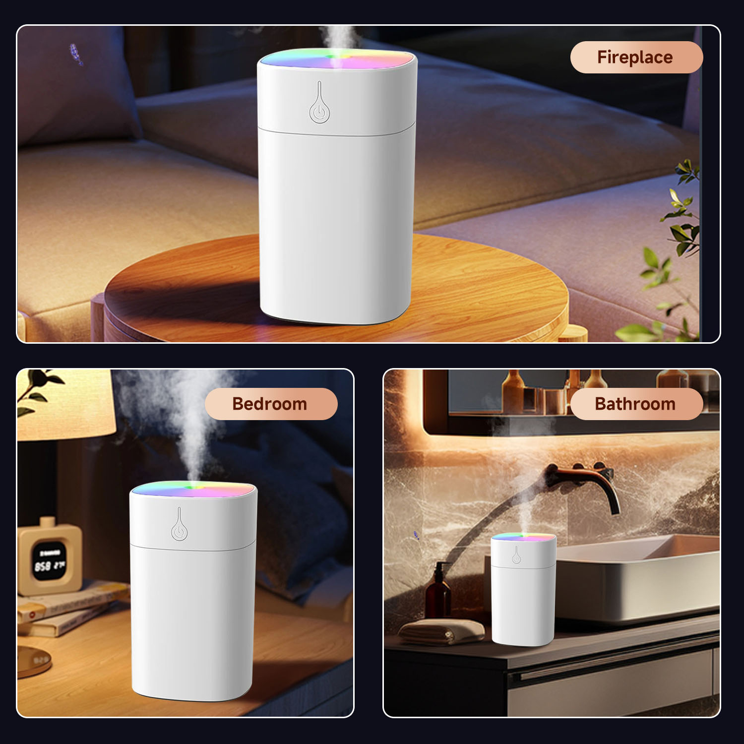 XIAOMI Colorful Light Ultrasonic Air Humidifier USB Car Humidifier ...