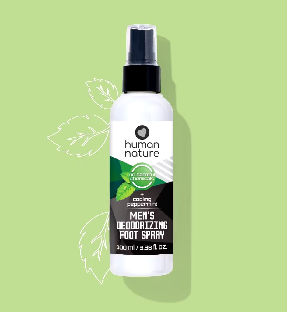 Human Nature Deodorizing Foot Spray for Men 100ml (No Harmful Chemicals ...