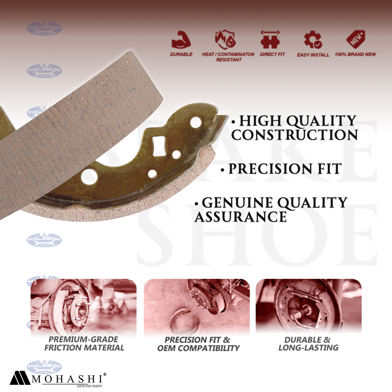 SUZUKI MULTICAB ST-100 REAR BRAKE SHOE MOHASHI MBK-9919 (4 PCS ...