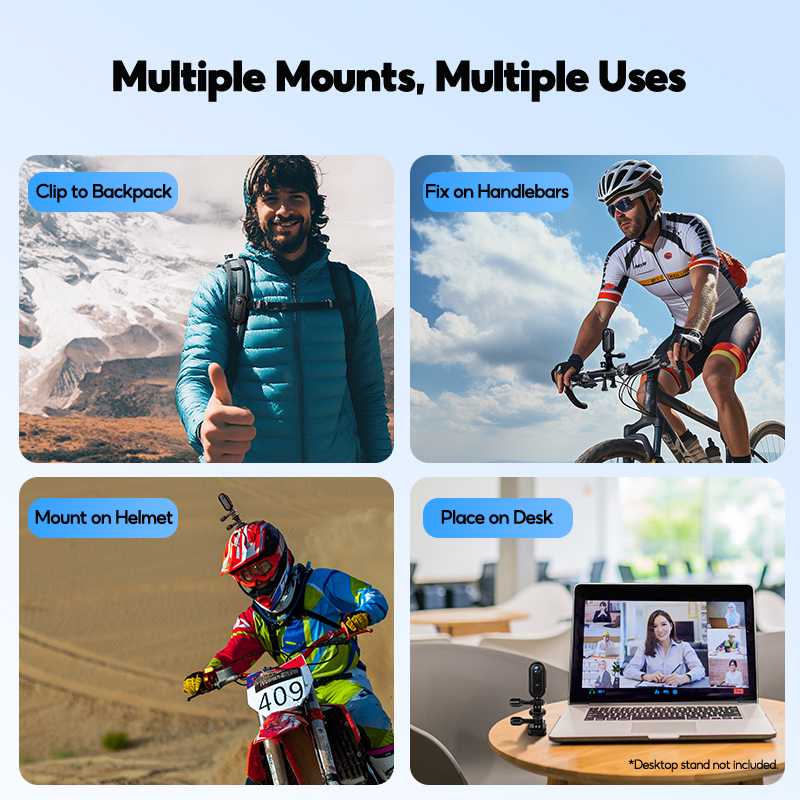 MODOFO Mini Action Camera 4K/30FPS WiFi Camera Wateroroof Live Portrait ...