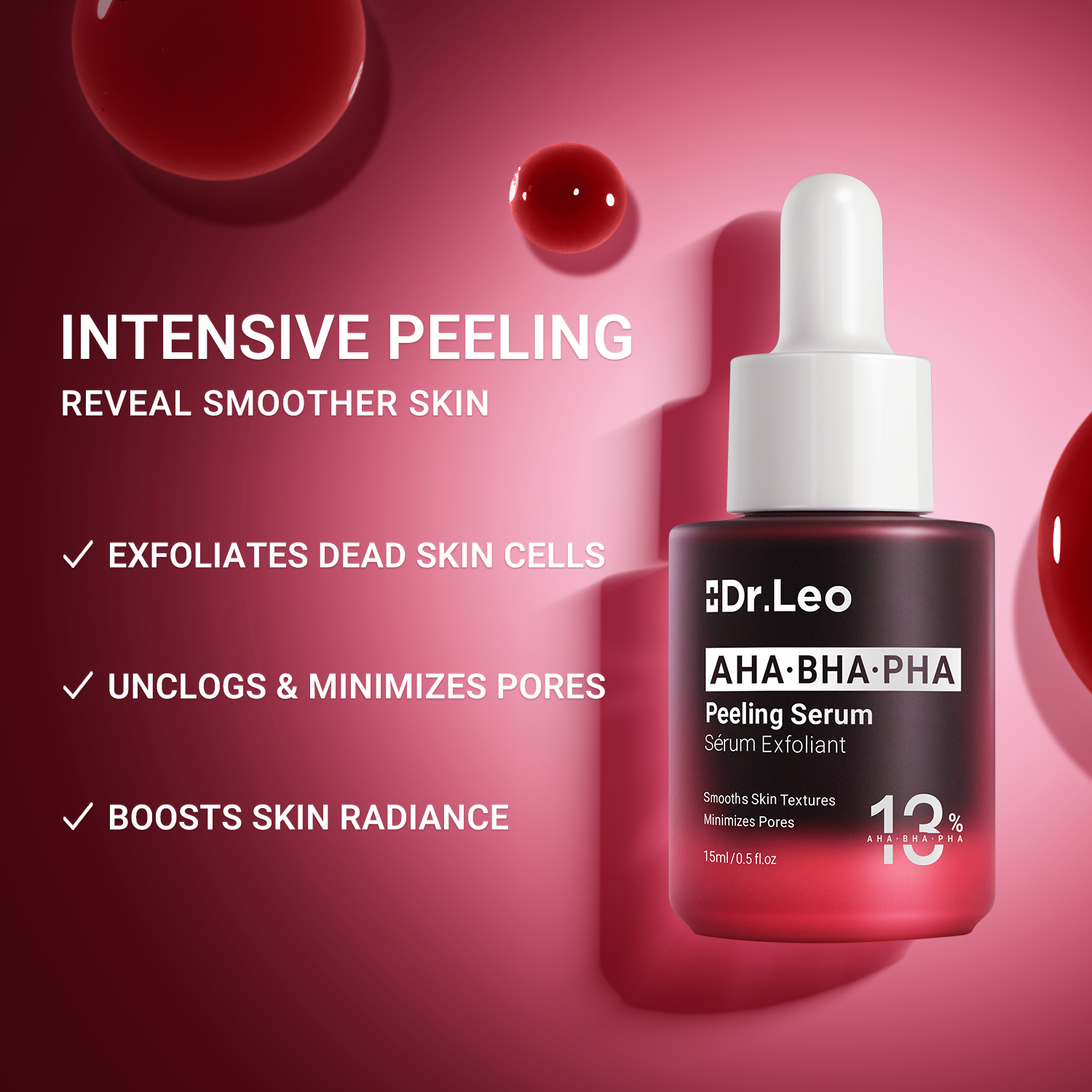 Dr.Leo AHA BHA PHA Peeling Serum Triple-Action Acids Acne Serum Anti ...