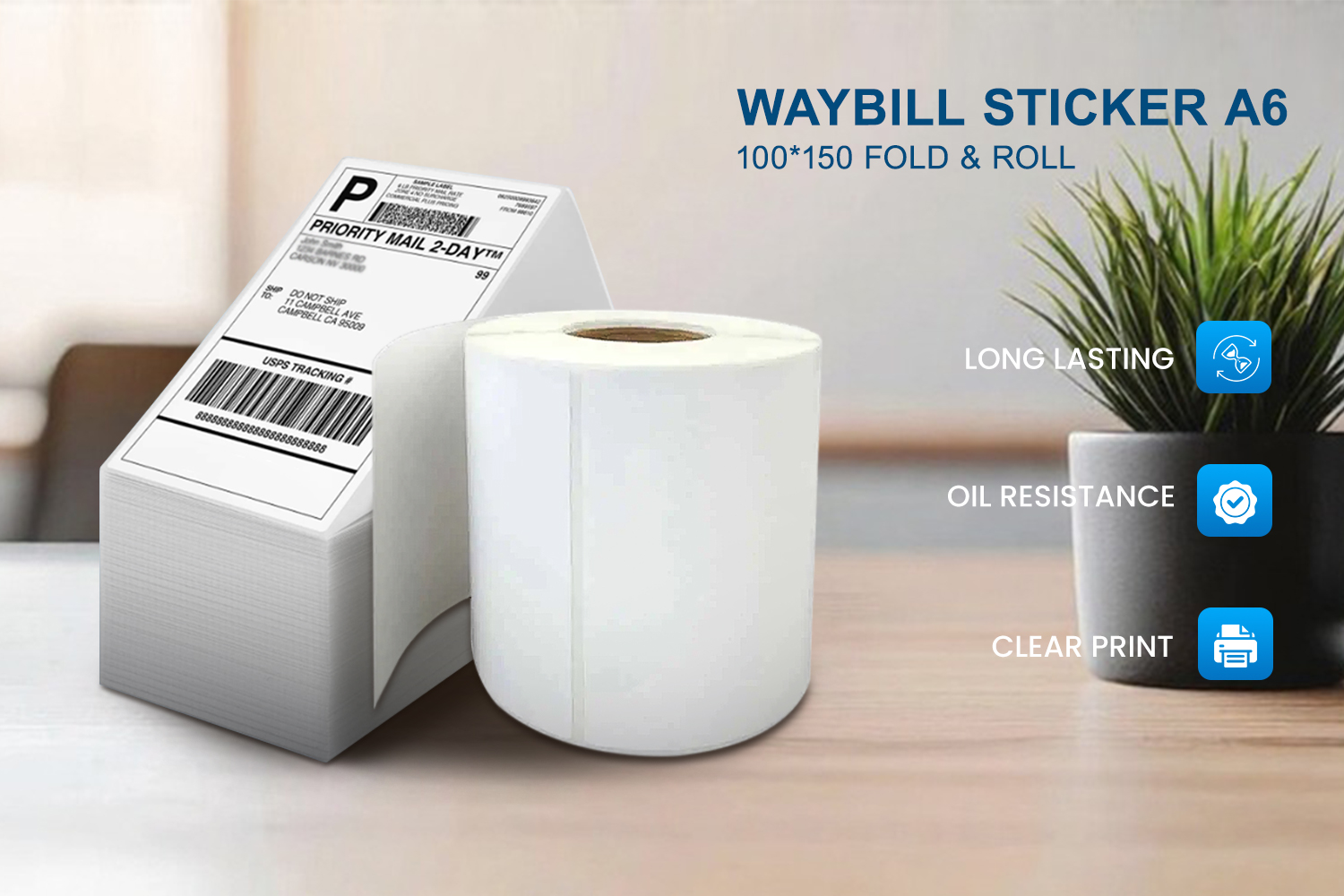 Waybill sticker A6 100*150 Fold & Roll 300pcs-Officom Label paper ...