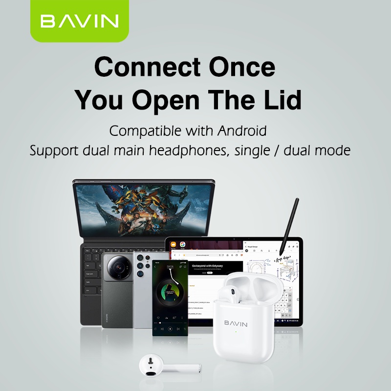 BAVIN BA32 Bluetooth Wireless Earbuds High Stereo Sound & Touch Control ...