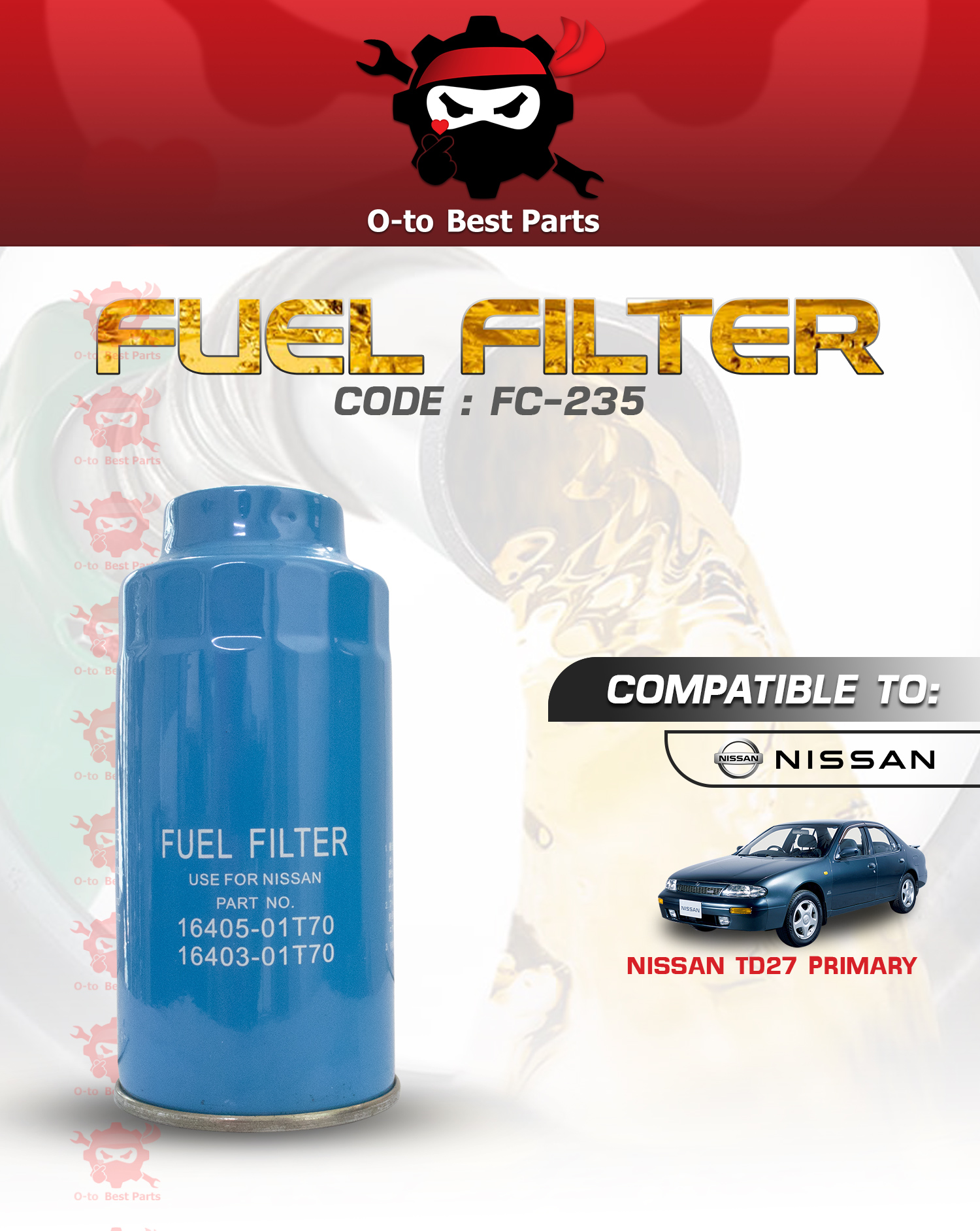 NISSAN TD27 PRIMARY FC-235 NP300 NV350 URVAN VANETTE 16405-01T70 ...