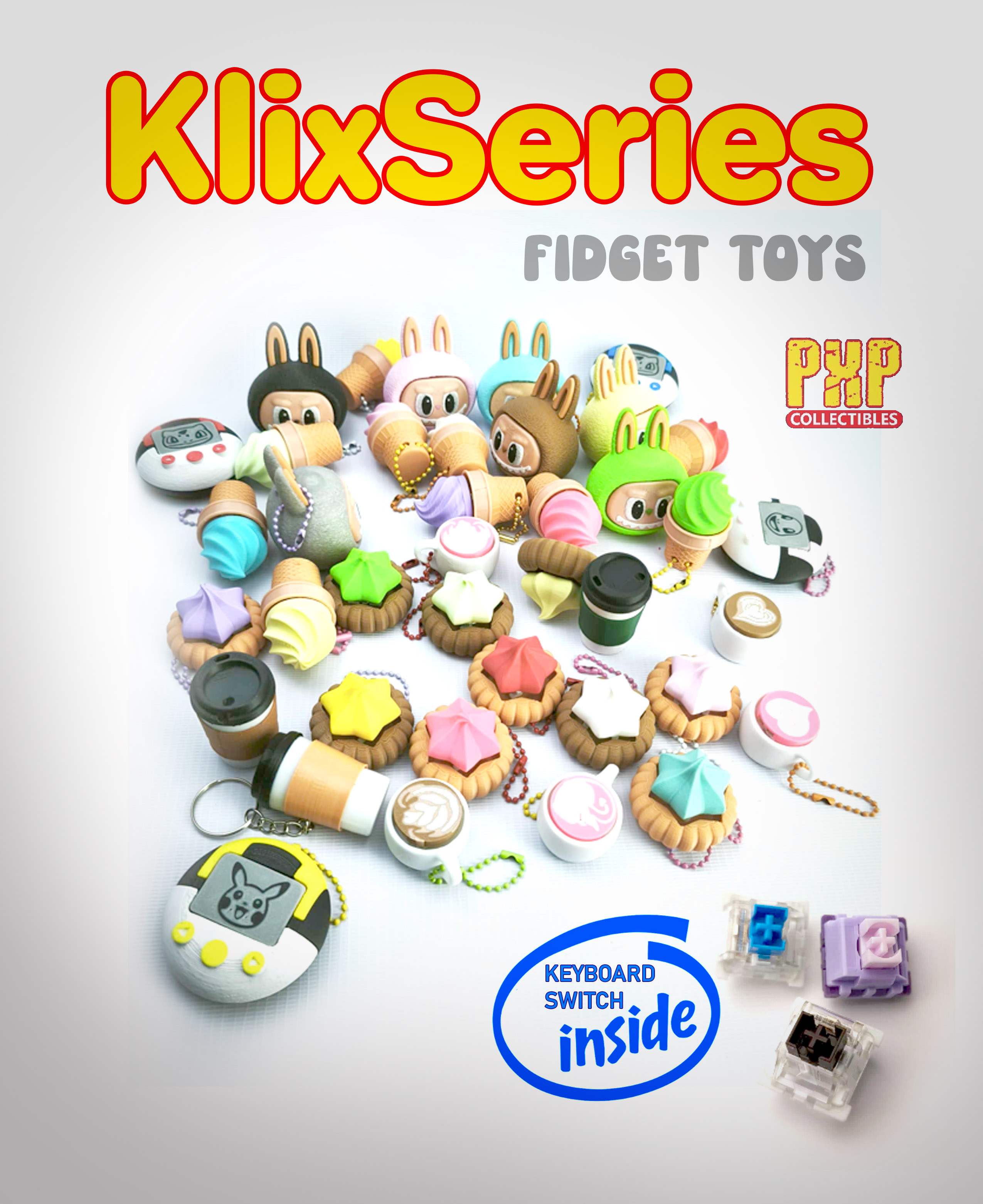 CUTE KLIXSeries LABUBU Inspired Stress Anxiety Reliever Clickables ...