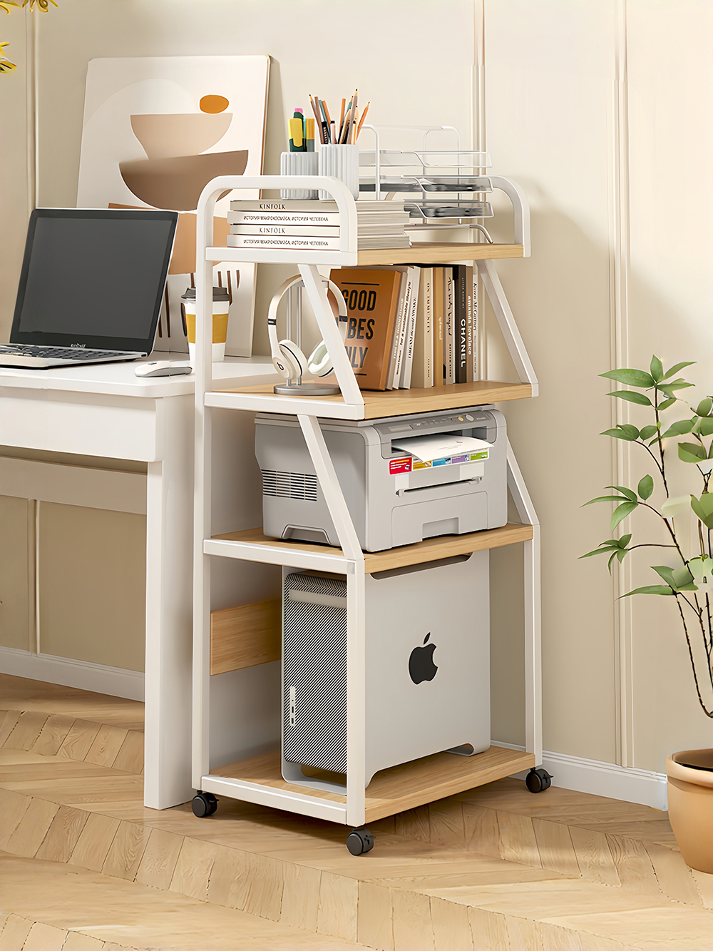 Wishroom Office Storage Rack Floor Stand Shelf With wheel PC case Rack ...
