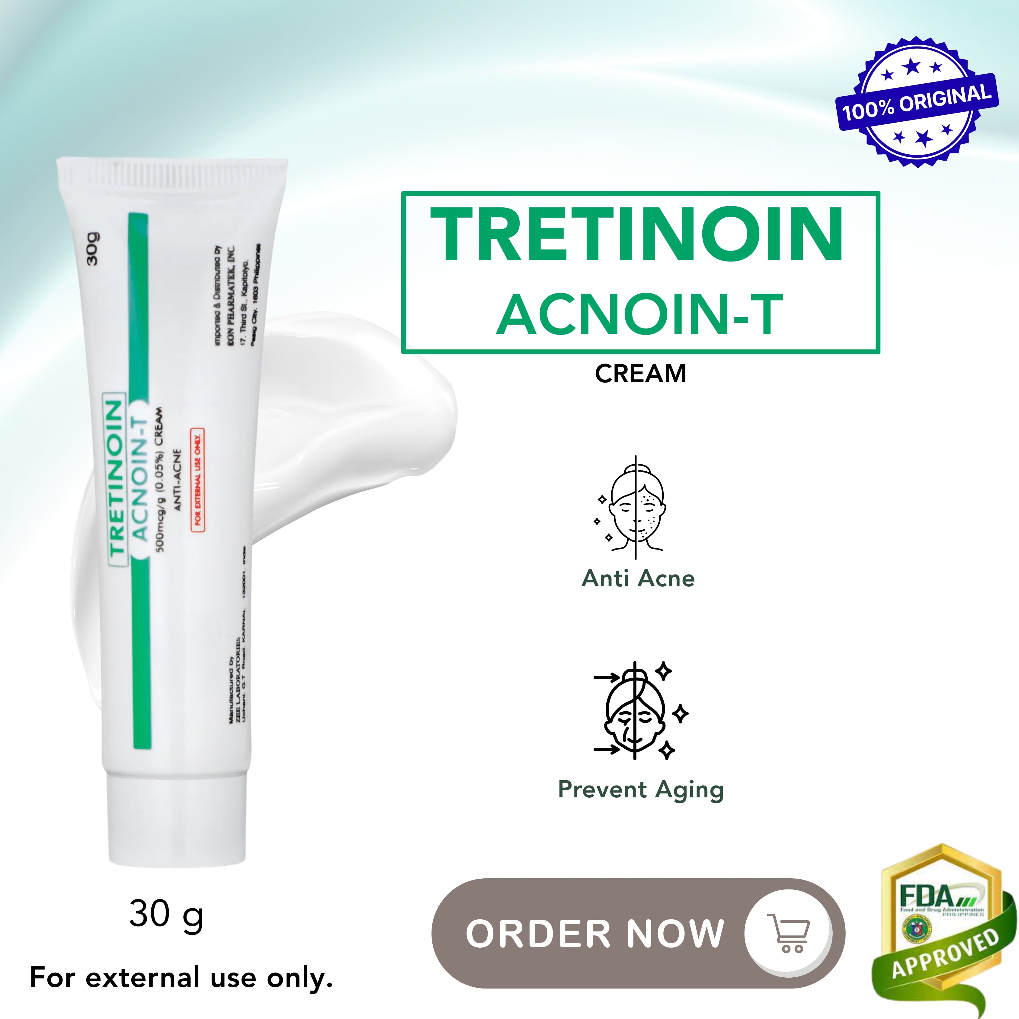 TRETINOIN ACNOIN-T Anti-Acne Cream | Shopee Philippines