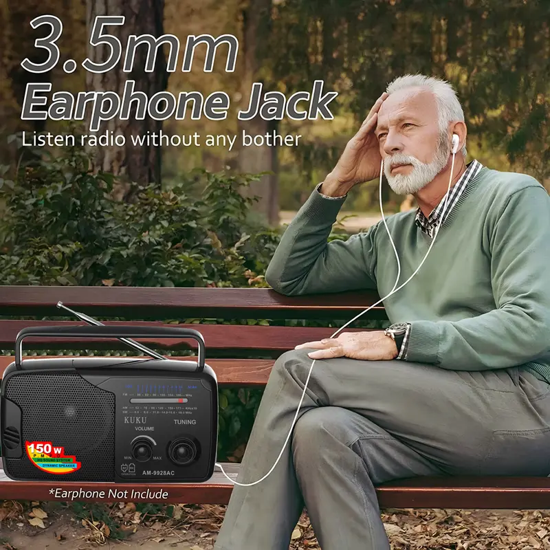 150W Extrabass Sounds Electric Radio Speaker FM/AM/SW radio AC power ...