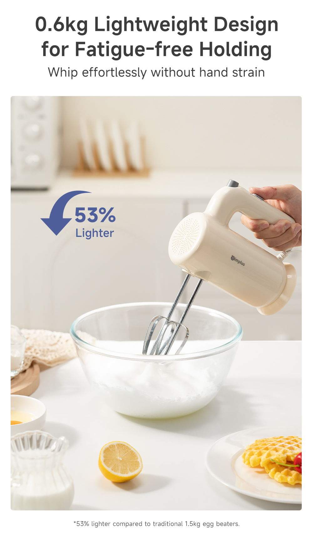 Simplus Multifunctional Electric Hand Mixer-Lightweight Cream Whipper ...