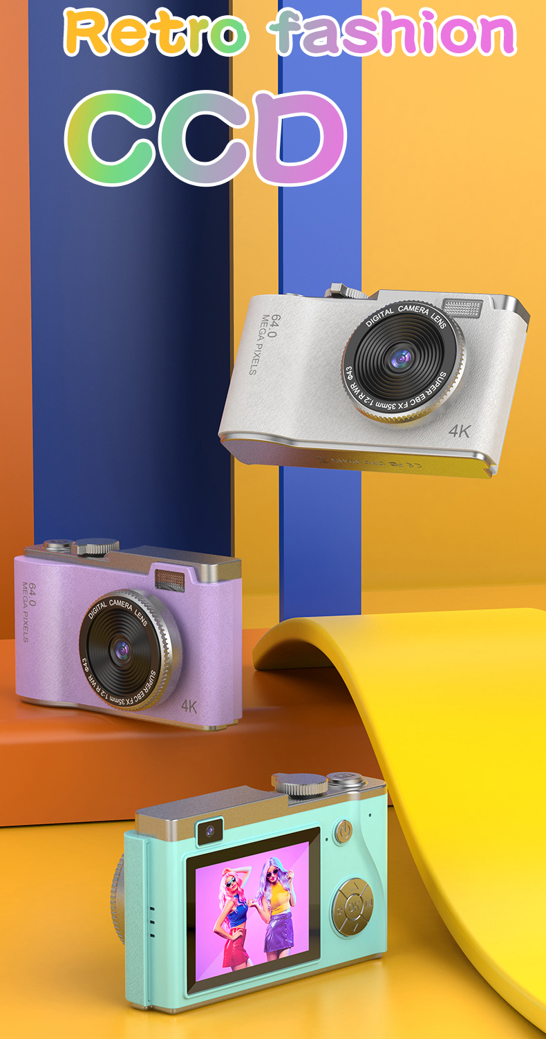 4K HD Digital Camera 64MP Portable Photography Mini Pocket Cameras 30X ...