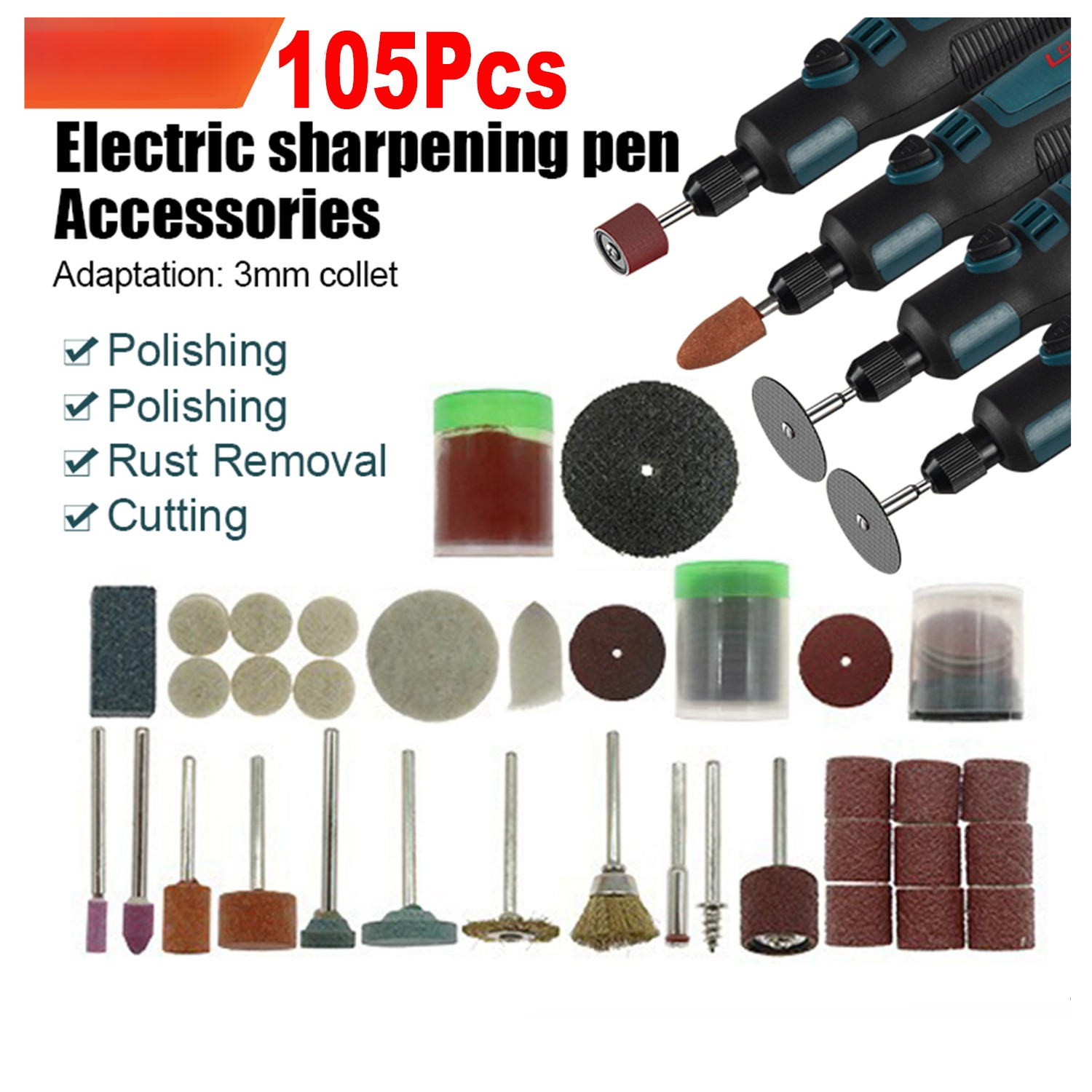Rotary Cutting and Sanding Bit Set (105-Piece) | Shopee Philippines