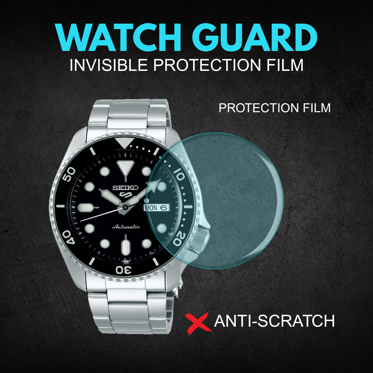 Watch Guard Screen Protection Film [Seiko] (Sports 5 SKX Divers Model ...