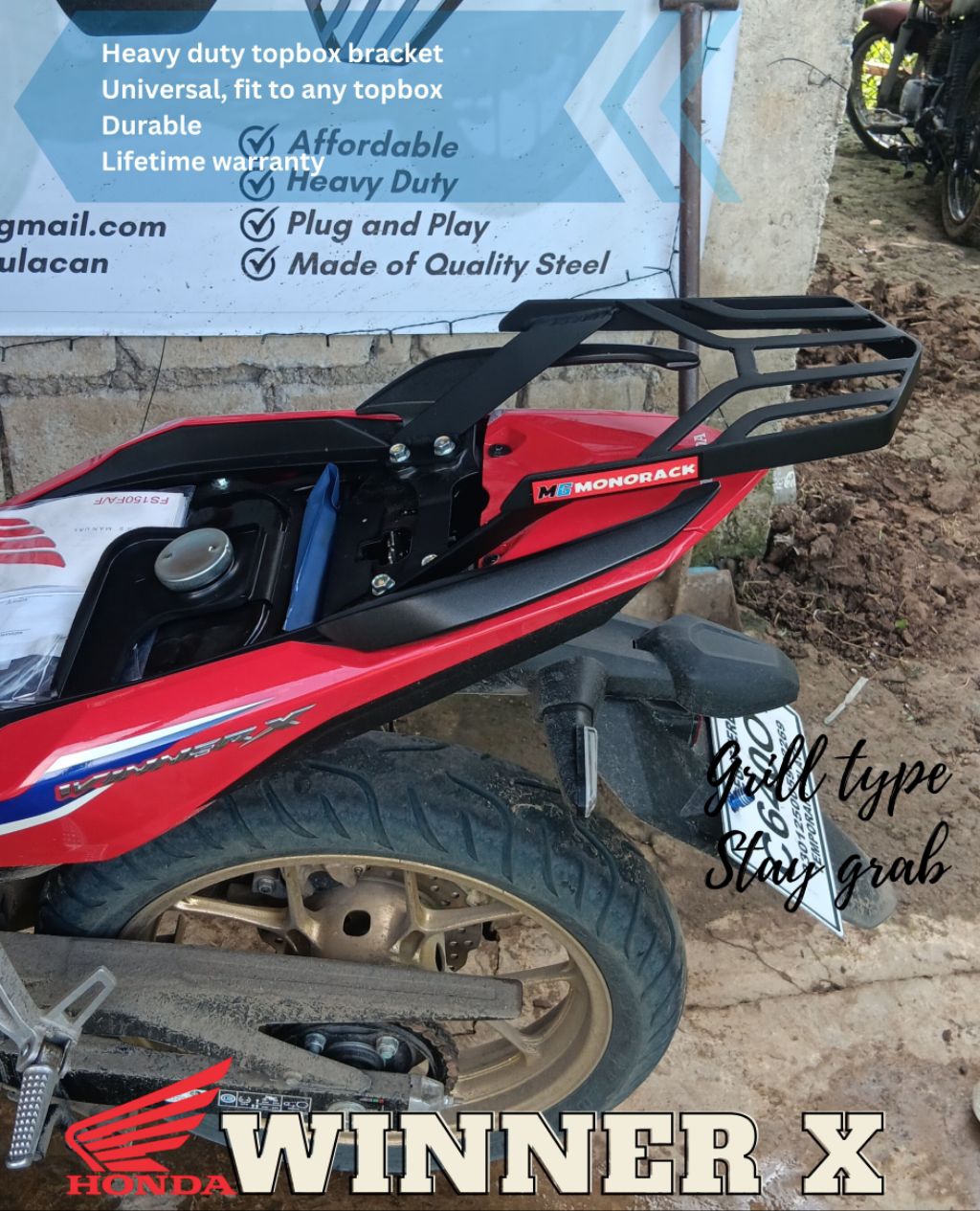 Honda Winner X Grill Type Stay Grab Topbox Bracket Heavy Duty | Shopee ...