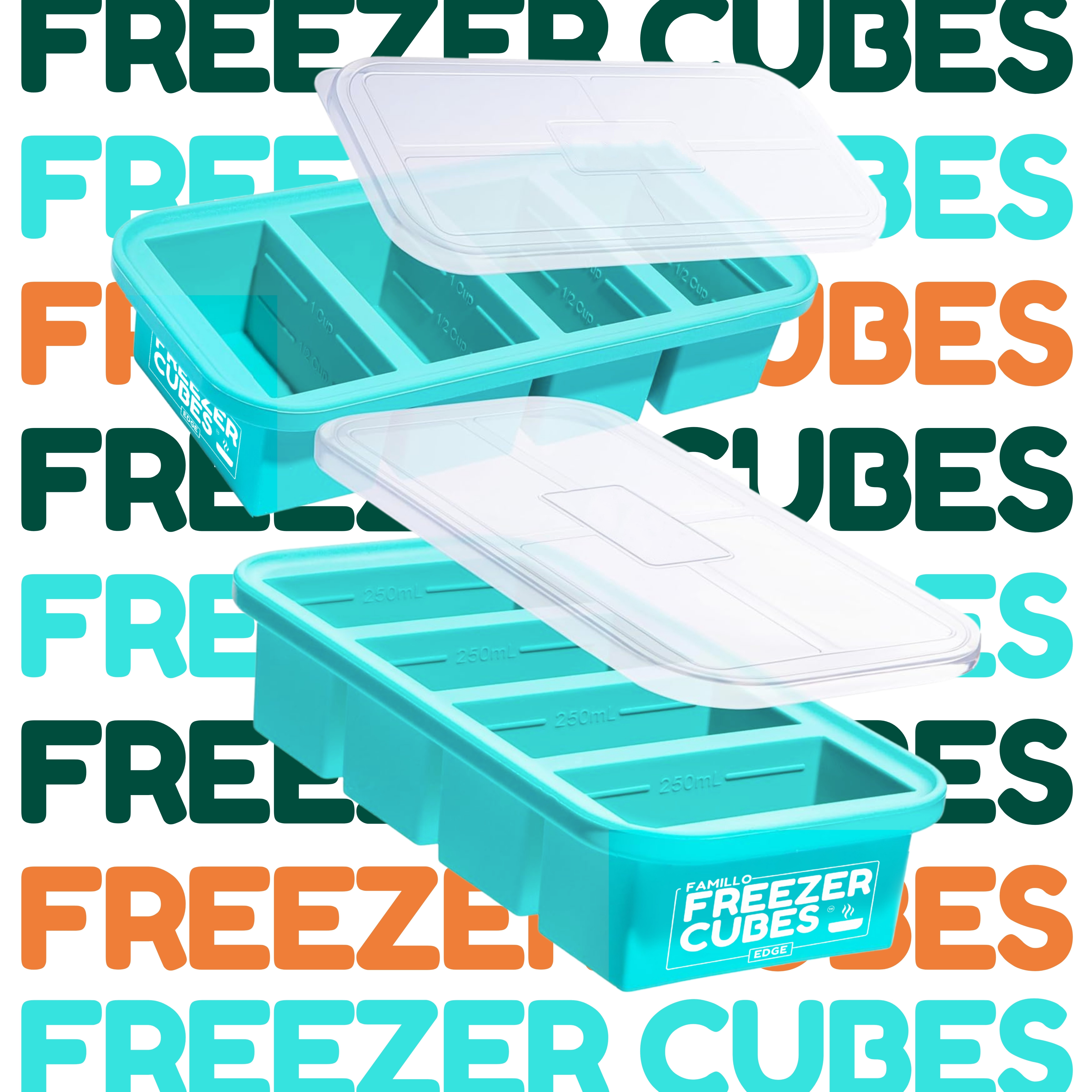Famillo Freezer Cubes Edge | 4 Molds Souper Cubes–Inspired | Silicone ...