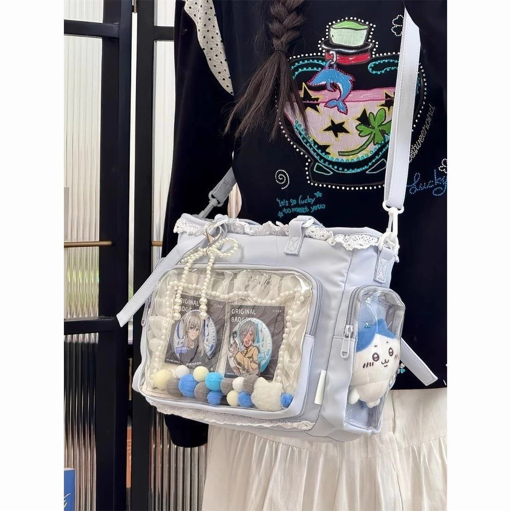 Lolita Ita Bag PU Leather sling bag for Pin Merch Toy collection Anime ...