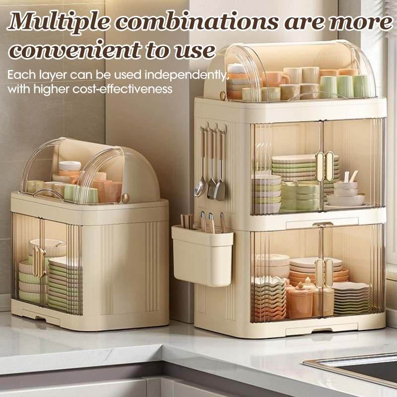 Livspc Dish Rack Dish Drain Cabinet Foldable Plastic Drying Rack With ...
