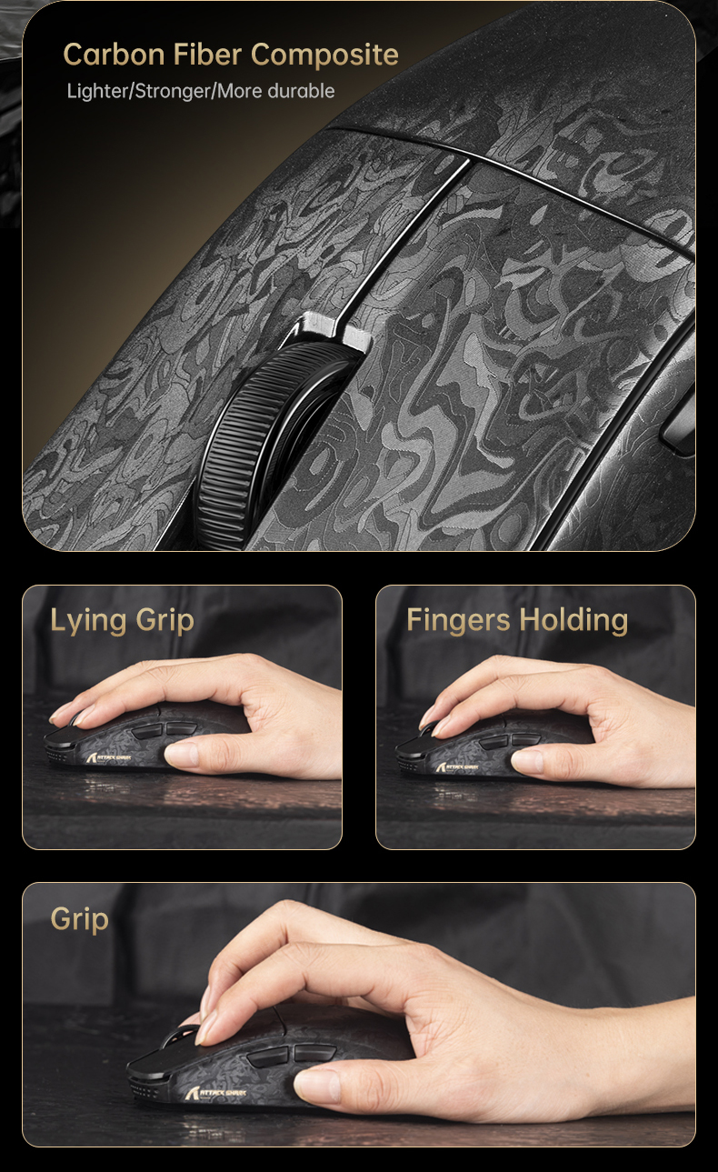 Attack Shark R11 Ultra Carbon Fiber 8K Wireless Mouse PAW3950 Max ...