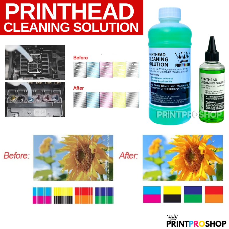 1Liter 500ml Printhead Cleaning Solution Green for EP, Brother, HP ...