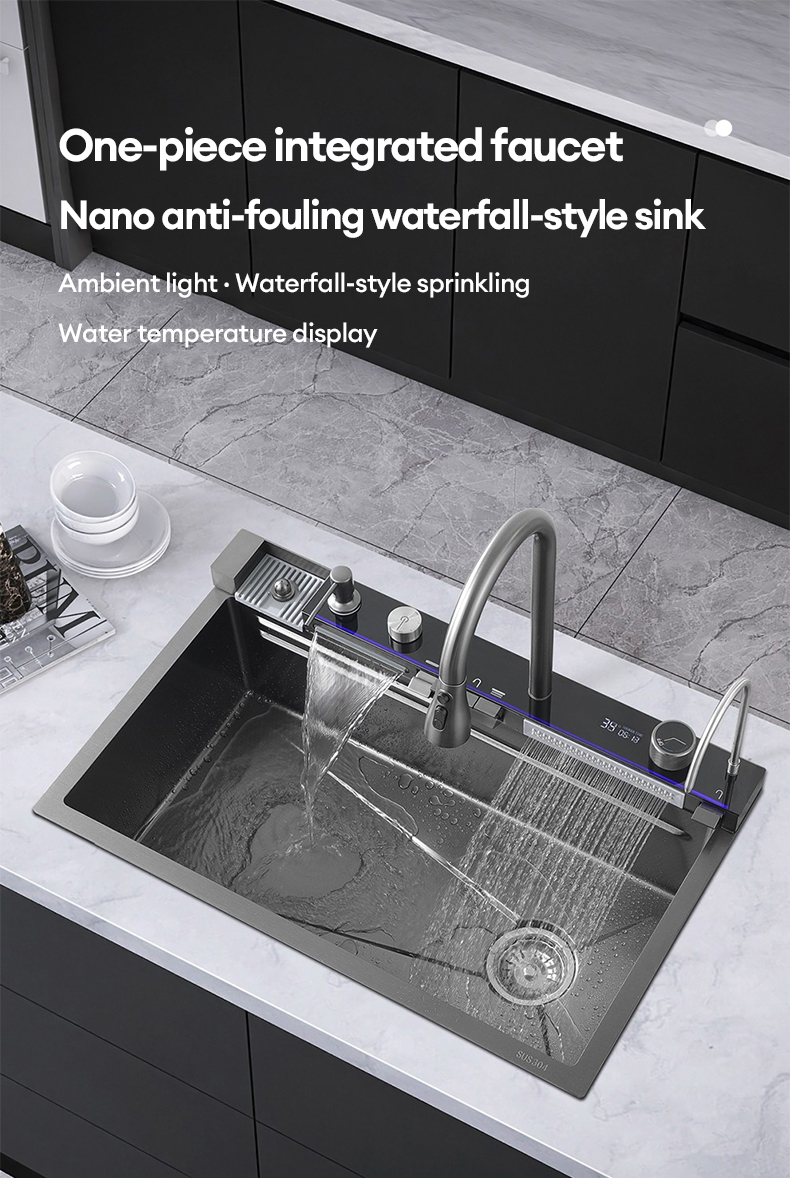JOTO Modern Kitchen Sink Thickened SUS 304 Stainless Lababo with Double ...