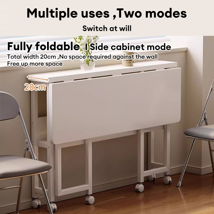 Folding Table With Wheels Foldable Computer Table Office Table Study ...