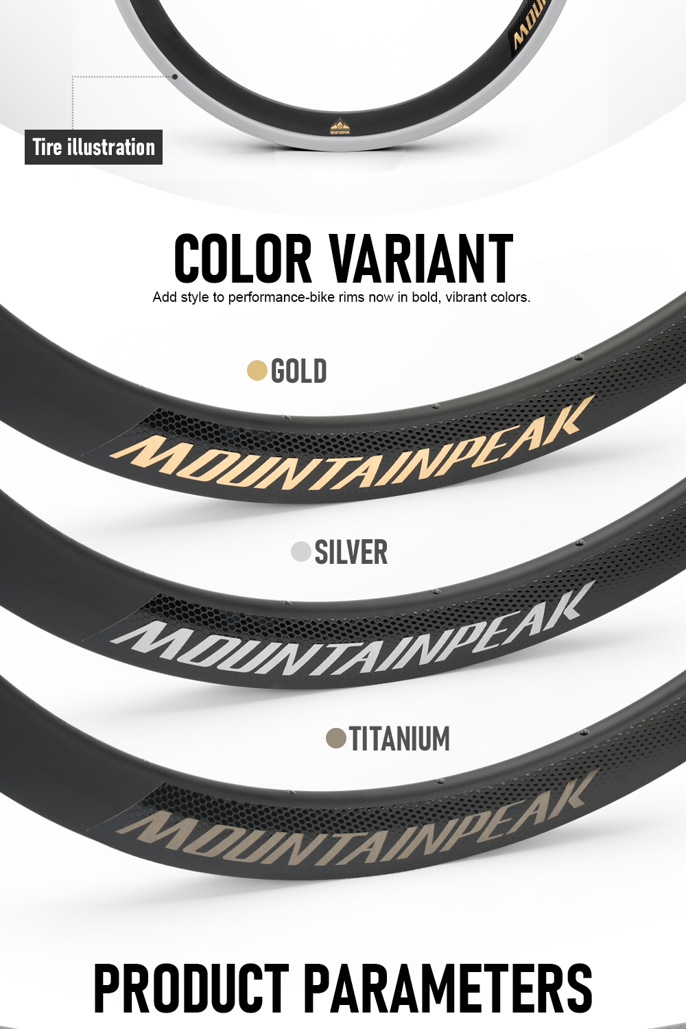 MOUNTAINPEAK Bicycle RIM 24 Holes AL6061 Aluminum RIM Ultra-Light Long ...
