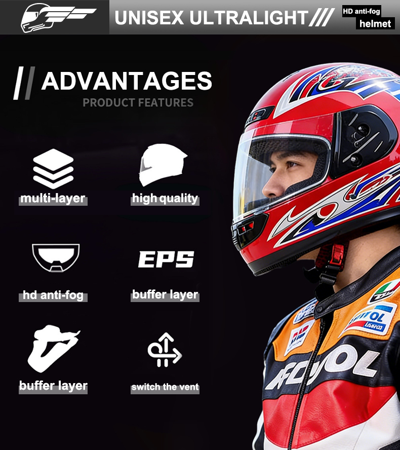 Full Face Modular Dual Visor Helmet Motorcycle Helmet HD Dual Visor 55 ...