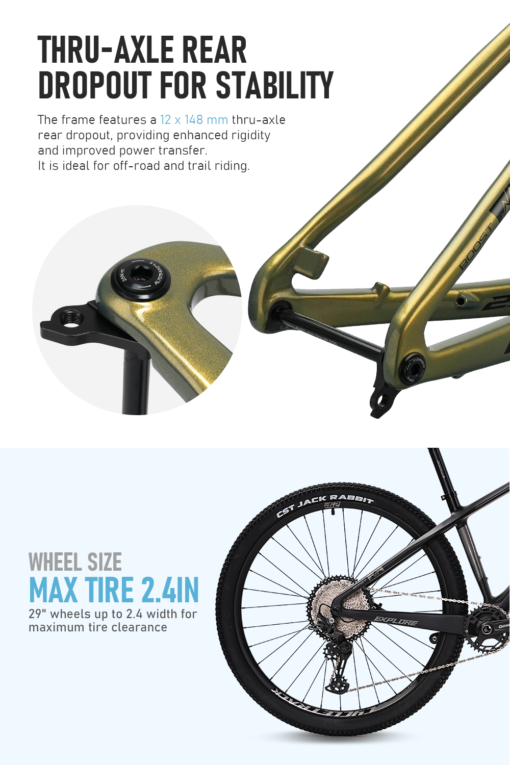 MOUNTAINPEAK Carbon Frame MTP EXPLORE 2026 29er Boost Thru Axle W/Bb ...