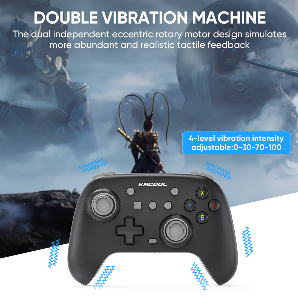 Wireless Bluetooth Gamepad Dual-Mode Six-Axis Gyroscope Joystick Double ...