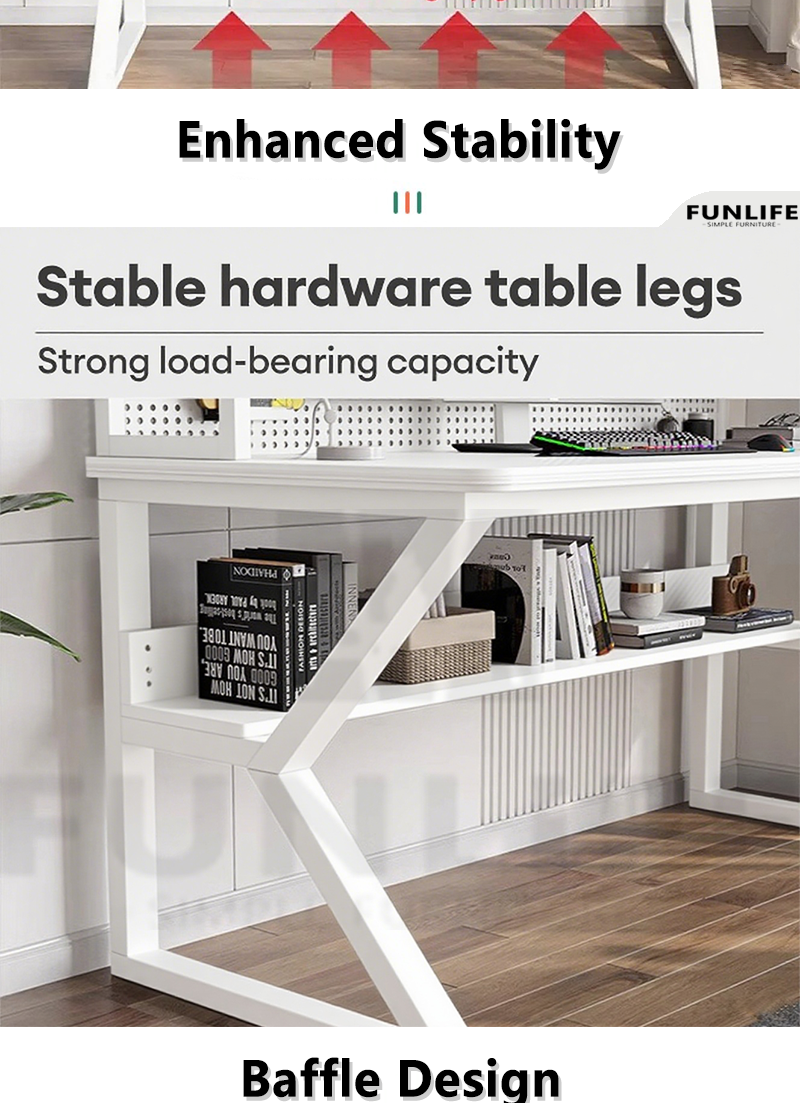 Study Table Pegboard Computer Table Multiple Storage Areas With ...