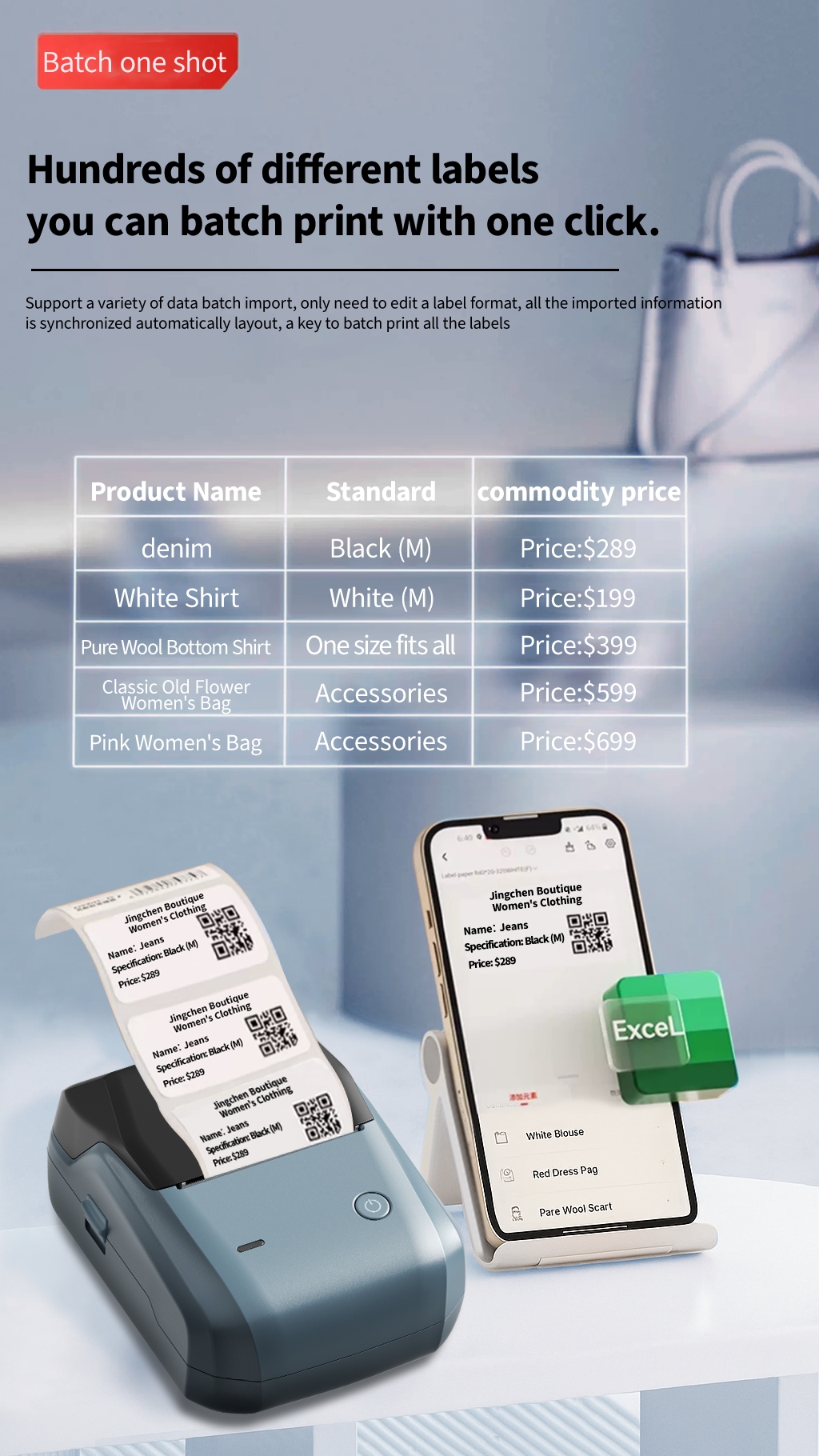 Niimbot B1 label printer Portable Pocket Label Maker Bluetooth Thermal ...
