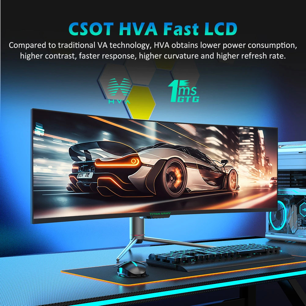 TITAN P43UGD 49 inch monitor 4K 120Hz gaming monitor with 32:9 ultra ...