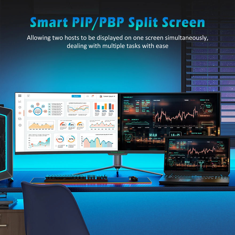 TITAN P43UGD 49 inch monitor 4K 120Hz gaming monitor with 32:9 ultra ...