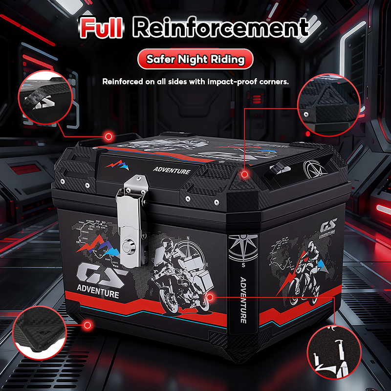 SOARFLY 38L 45L Top Box Motorcycle Aluminium Top Box 45L ALUMINIUM ...