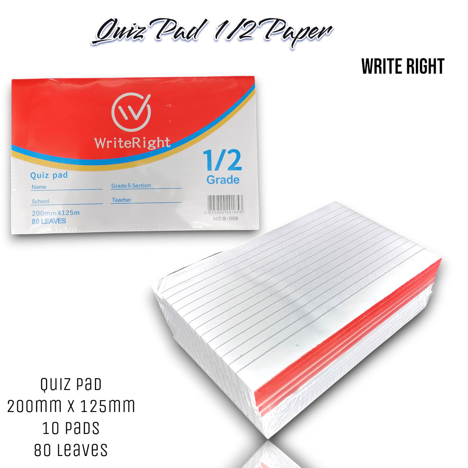 WriteRight 10PADS Grade 1 2 3 4 5 6 and High School Students Quiz and ...