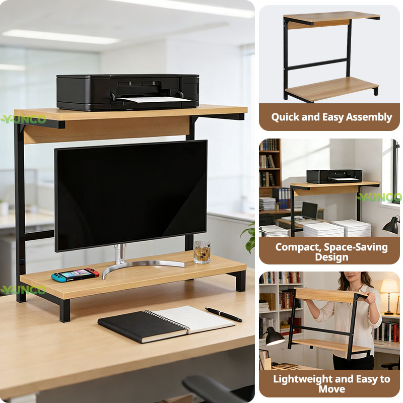 Multi-layer Desktop Shelf Bookshelf Office Desk Storage Multi-function ...