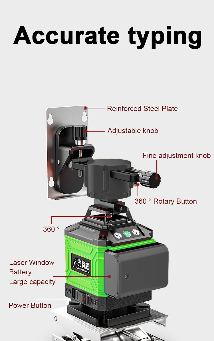 【10 year warranty】LaserLevel 16Lines Green Light Digital Level Auto ...