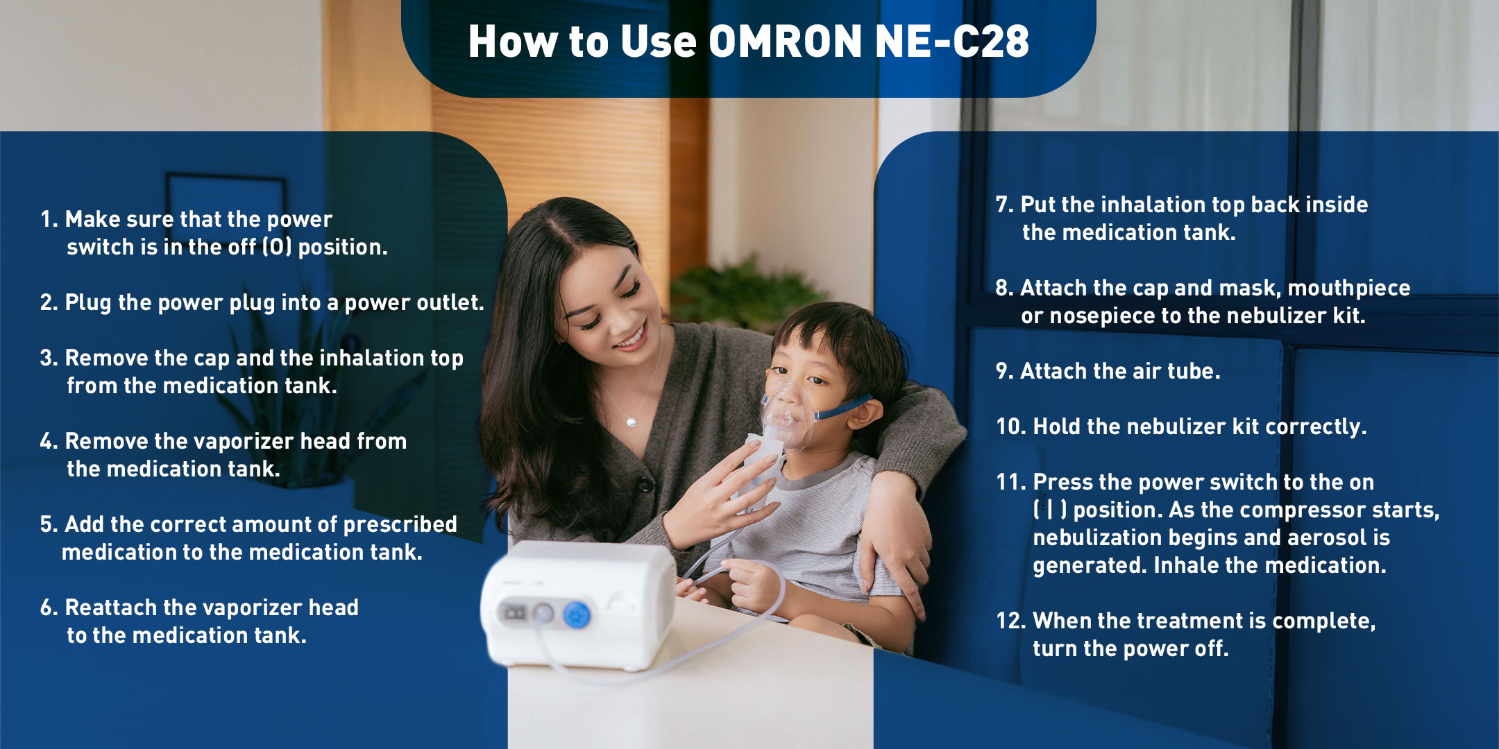 Omron NE-C28 Compressor Nebulizer Machine Asthma with Complete Set ...