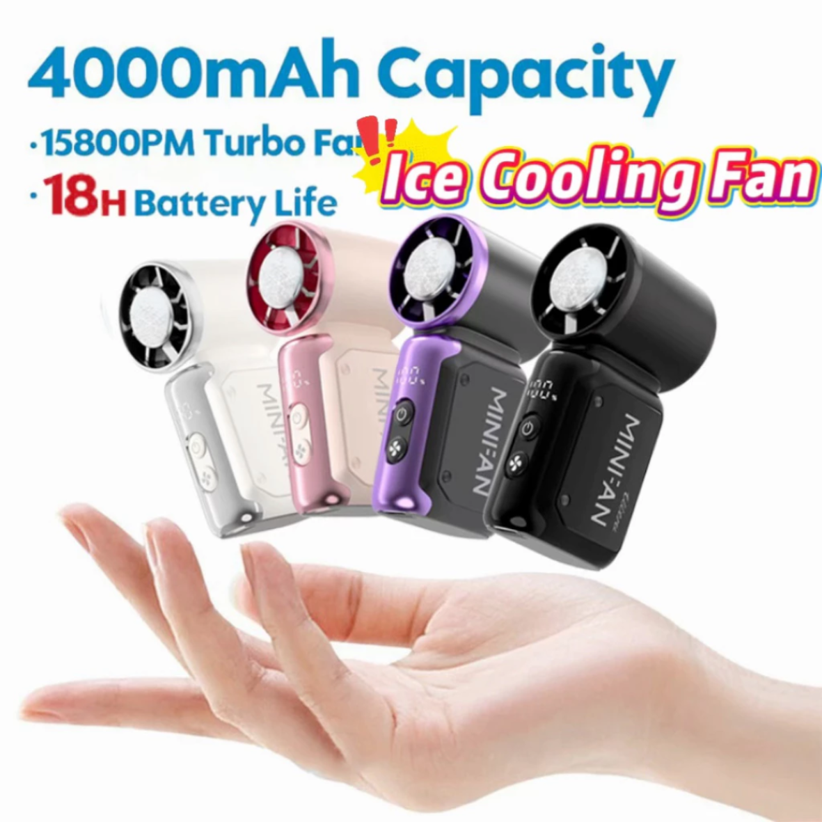 X688 JF157 Turbo Fan 36000mAh Portable Mini Handheld Fan High-Speed ...