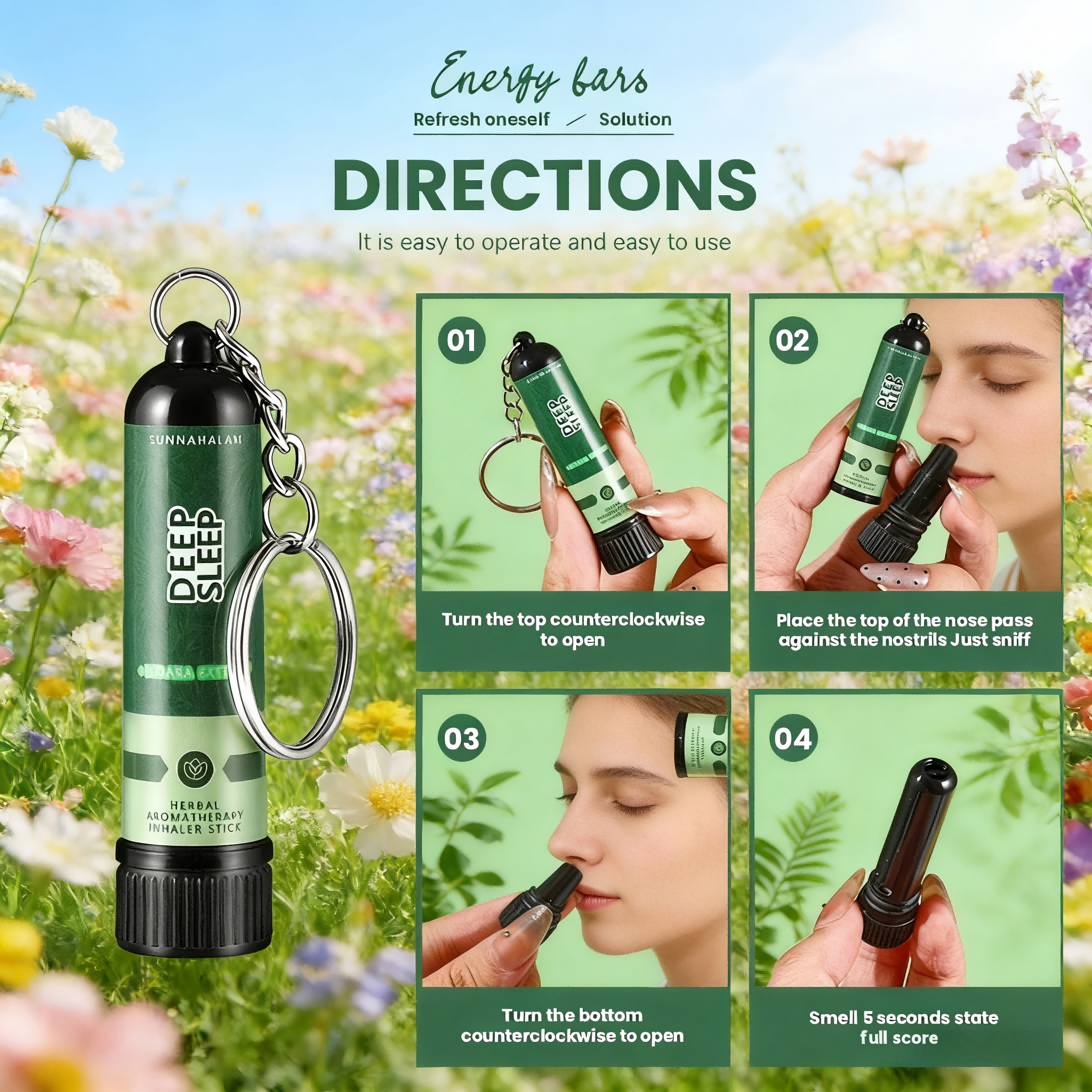 QCHZOC Cool Nasal Inhaler – Refreshing Energy Stick, Anti-Sleep ...