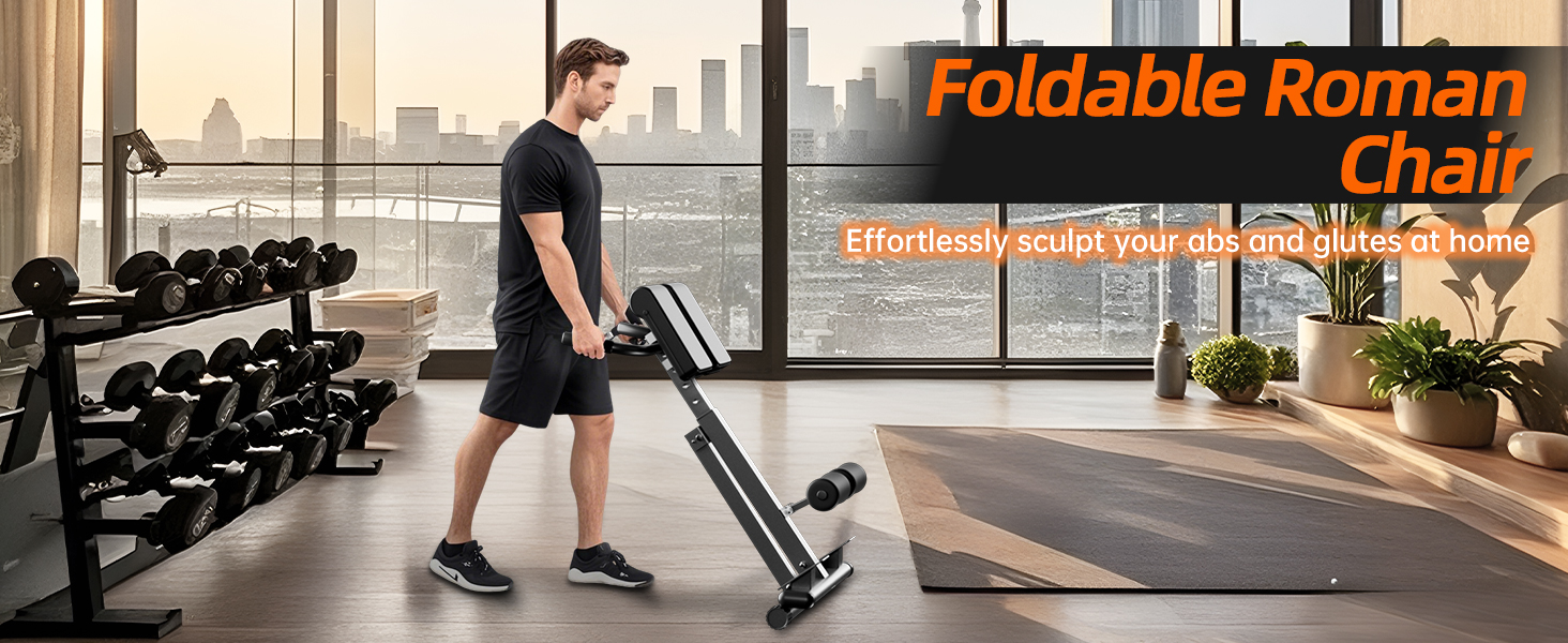 Roman Chair Hyperextension Bench Adjustable Back Extension Machine for ...