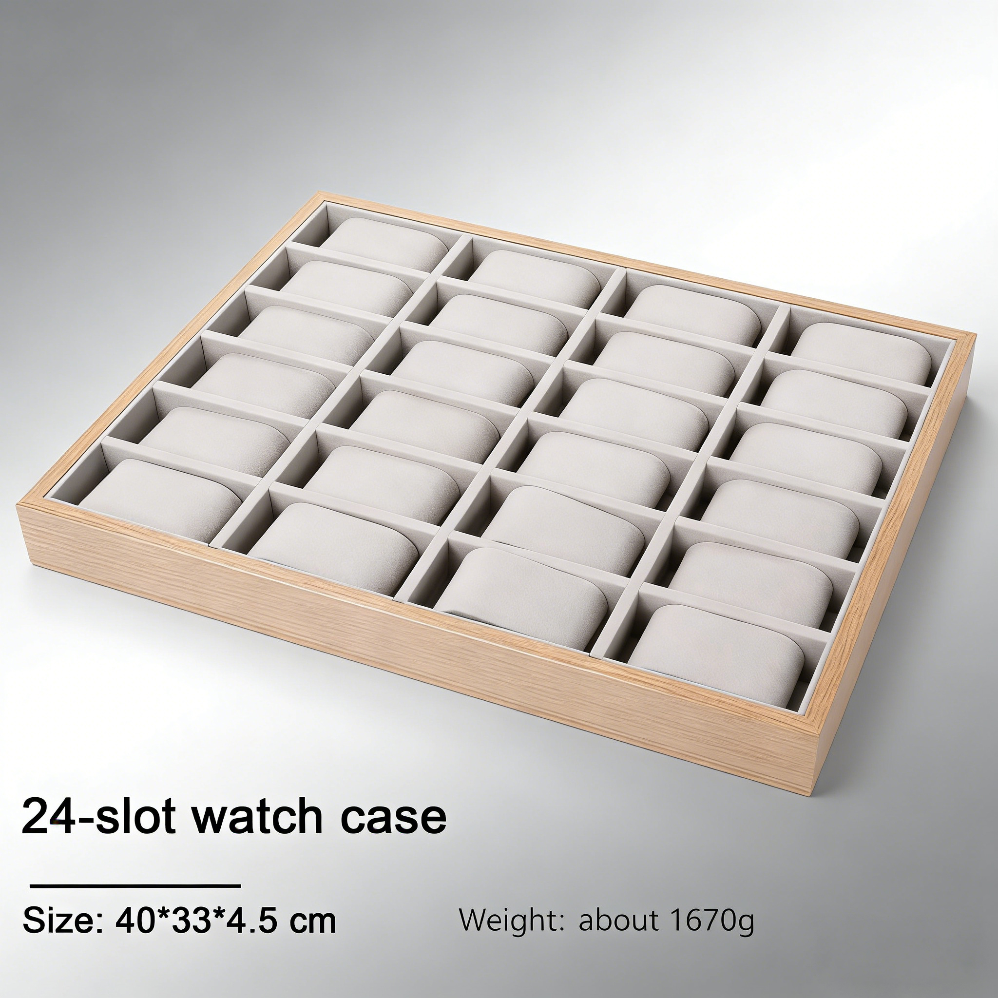 Watch Table Walnut wood pattern watch display tray with 24 compartments ...
