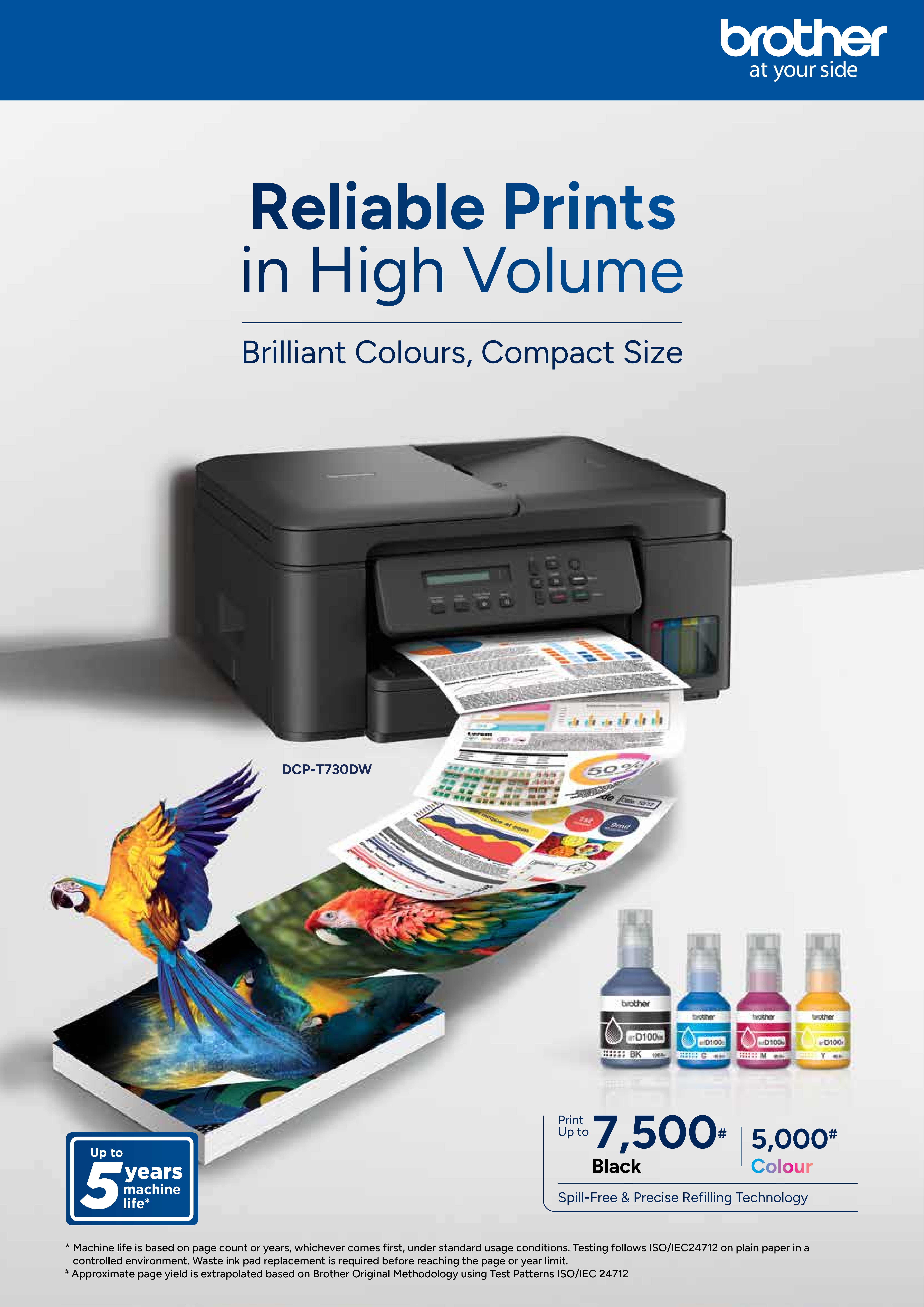Brother BT-D100BK Ink C M Y DCP-T230 T830DW T236 T530DW T430W T435WT436 ...