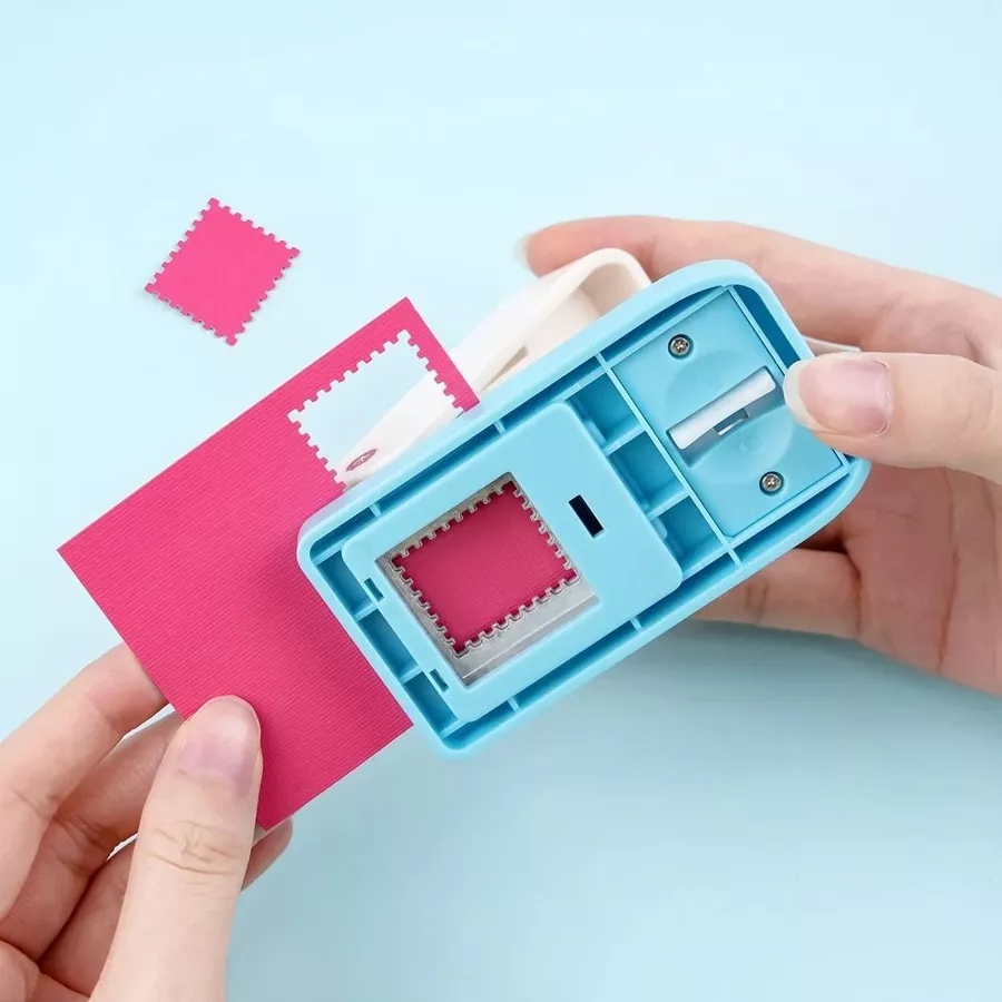 New Stamp shape Craft Punch Embossing Machine Round Hole Punch Toothed ...