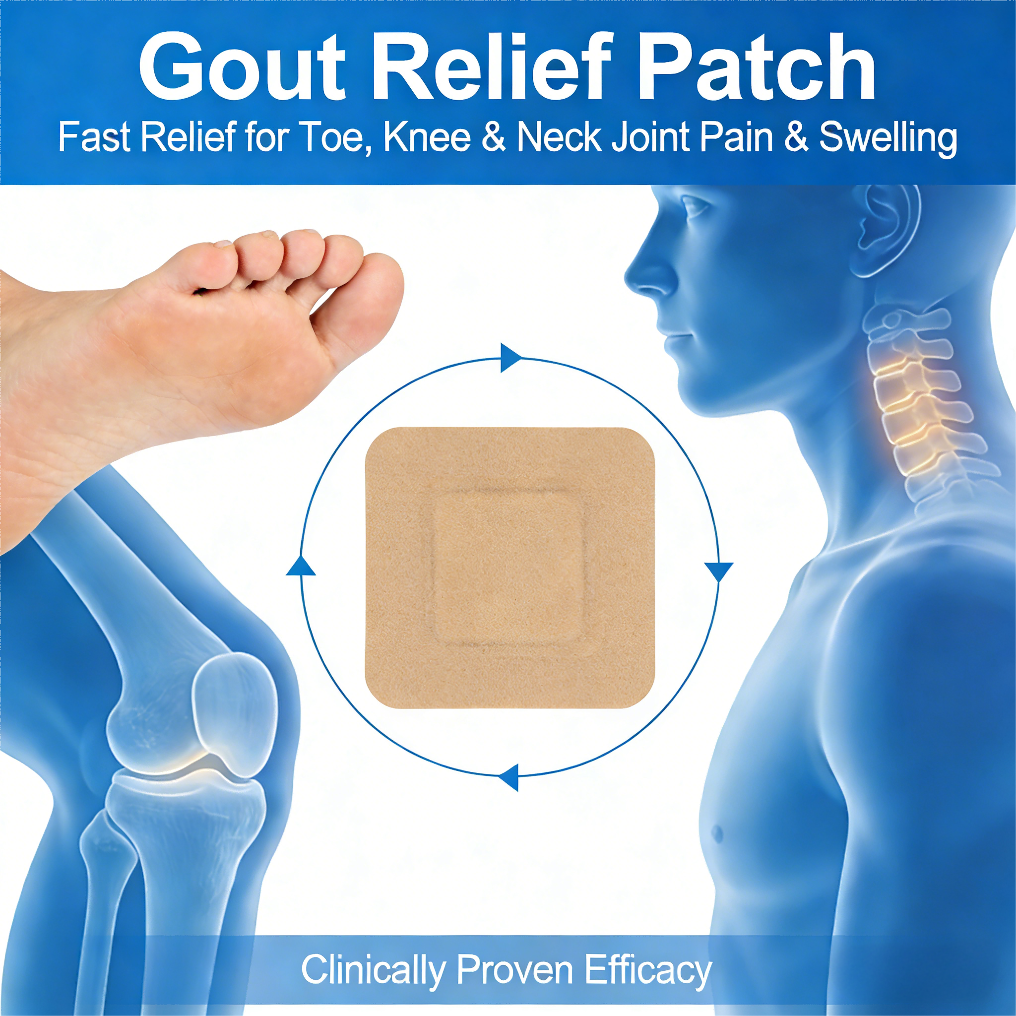 Mitsui Gout Relief Patch｜Directly Target Toe/Knee/Neck, Quickly Soothe ...