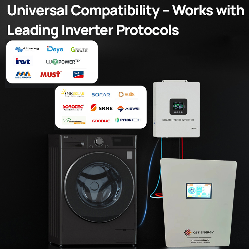 CST ENERGY 48V 200Ah LiFePO4 Lithium Battery Buit-in BMS for Solar ...