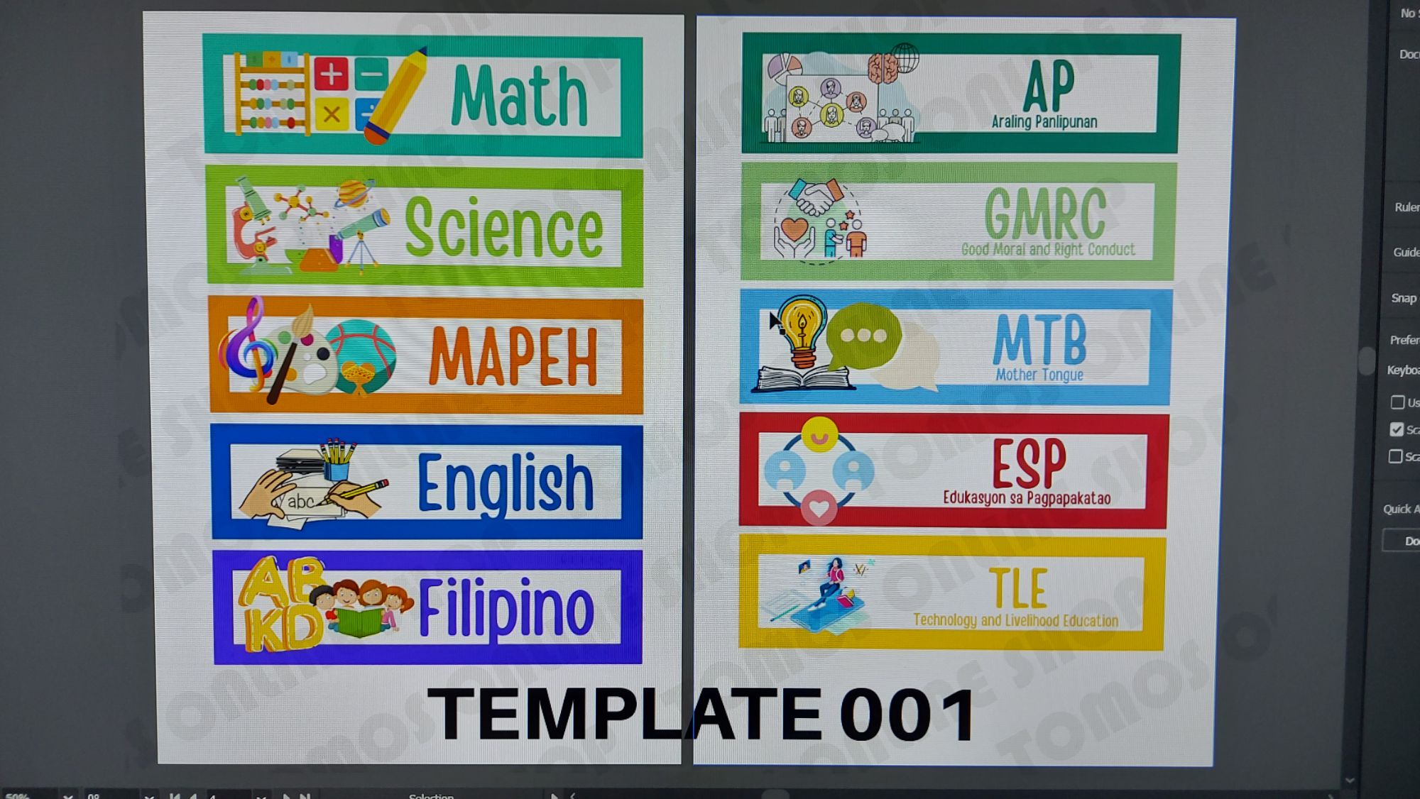 SUBJECT LABEL NAME STICKERS / 8 TEMPLATES TO CHOOSE | Shopee Philippines