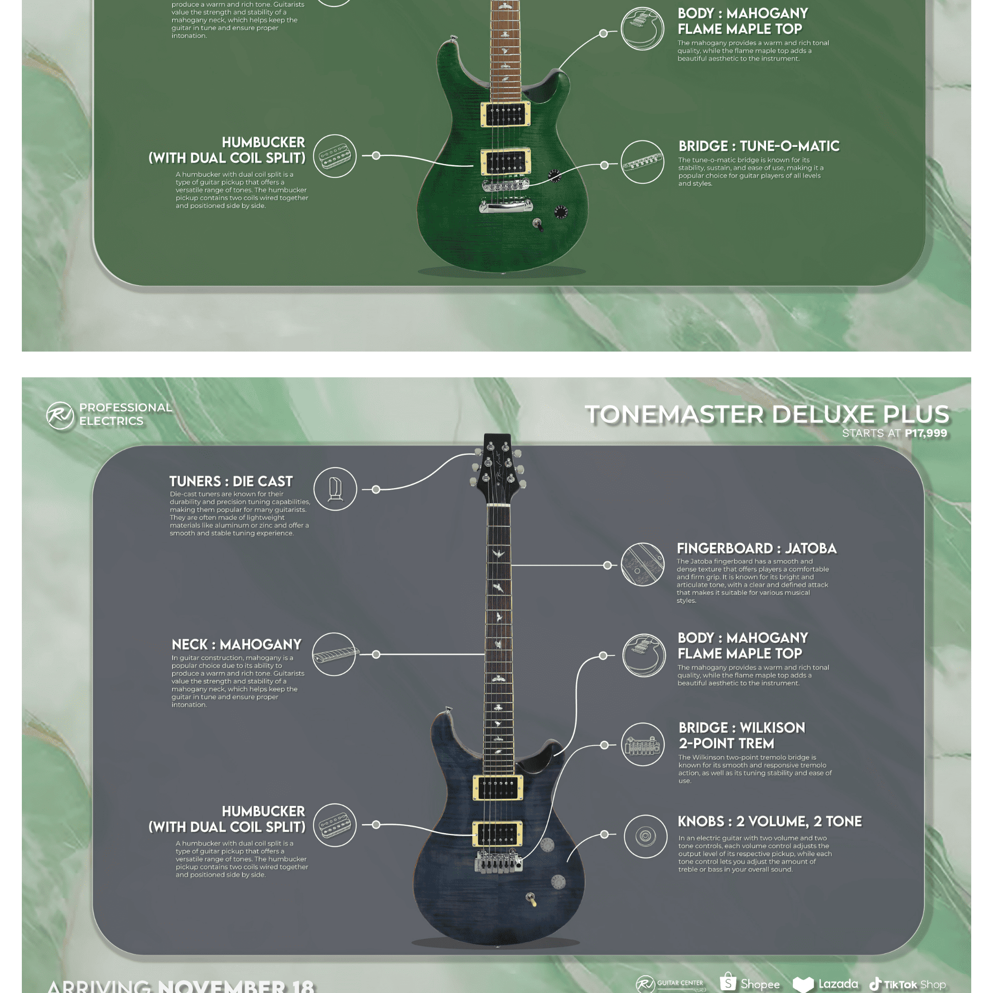 RJ Professional Electrics - Tonemaster Electric Guitar | Shopee Philippines