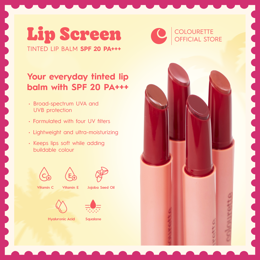 [ADD TO CART 2] Colourette Lip Screen Tinted Lip Balm SPF 20 PA ...